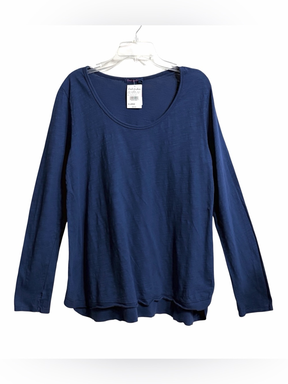 Fresh Produce Byron Long Sleeve T Shirt Womens XL Blue NWT Relaxed Scoop Neck